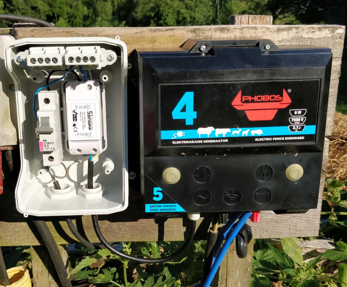 The fence energizer and the fuse box